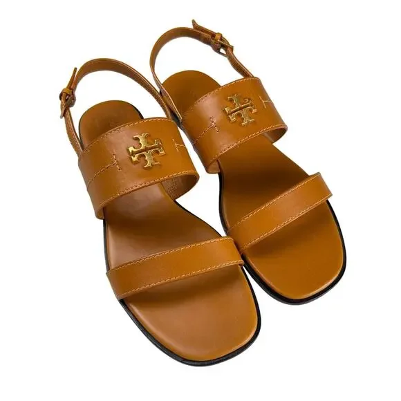 TORY BURCH Women's Vanchetta Leather Mini Everly Back Strap Flat Sandals - Picture 2 of 8
